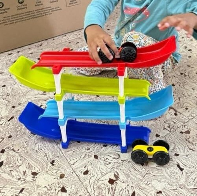 Nafhotoz Ramp Track Toy with Colorful Slide Tracks(Multicolor)