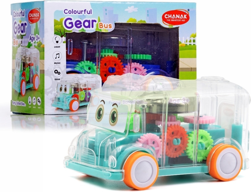 333MART Mini School Bus Sound Effects, Battery Operated Educational Vehicle(Light Blue, Pack of: 1)