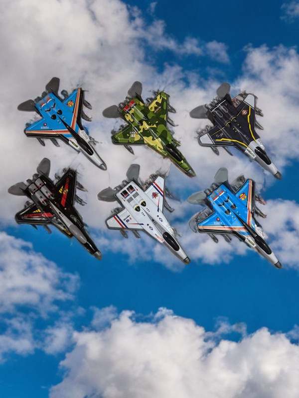 toyszonebyav "Die-Cast Metal Fighter Jets", "Pull Back Military Aircraft Toys" 6 Pieces(Multicolor)
