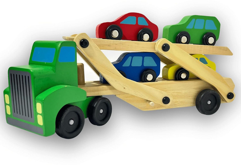 gugan toys Double Decker Wooden Toy playset, Quality Wood Truck | Toy for Kids 3+ yrs(Multicolor, Pack of: 5)