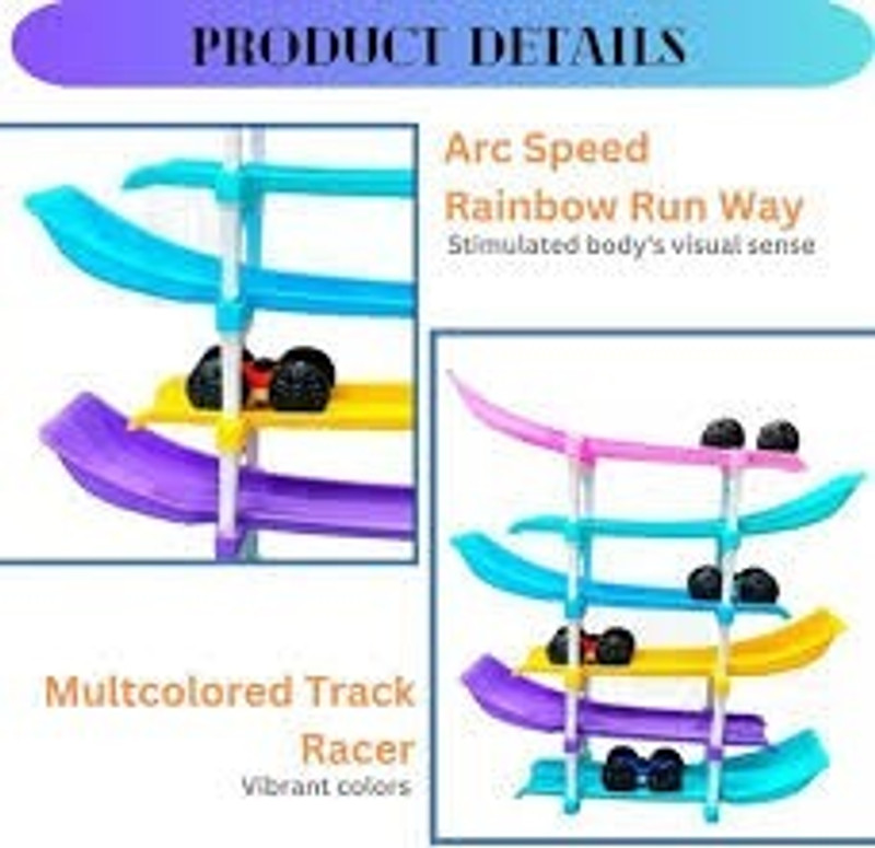 Nafhotoz Toddler Ramp Track Racing Toy Set(Multicolor)