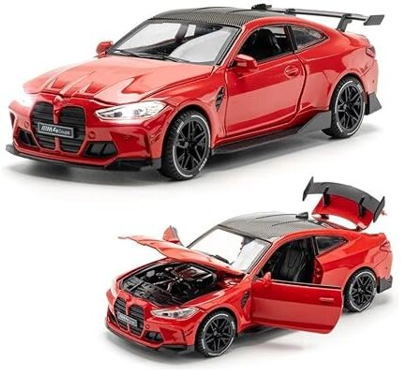 CountryLink Luxury Die Cast Metal BMW With Sound & Lights 1:32 Scale Racer Toy Car For Kids(Red, Pack of: 1)