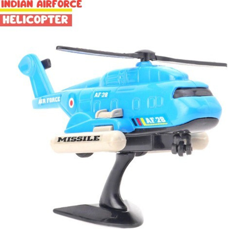 WooZee INDIAN AIRFORCE HELICOPTER Miniature Pull Back HELICOPTER with Doors Openable(Blue, Pack of: 1)
