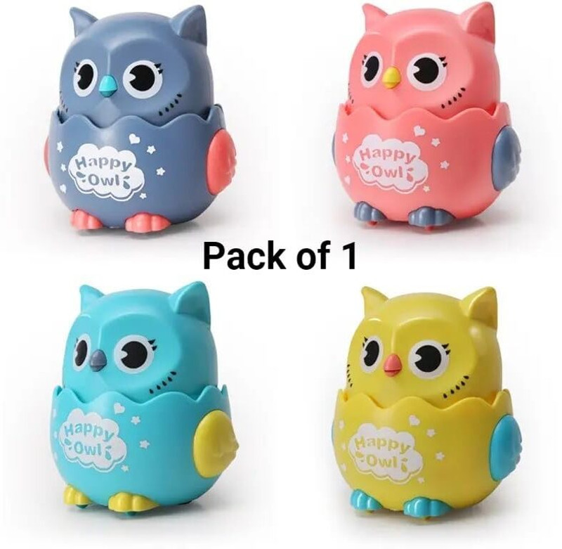 Hirakali Press And Go Owl Car Toys For Boys And Girls Crawling Toys Rattle(Multicolor)