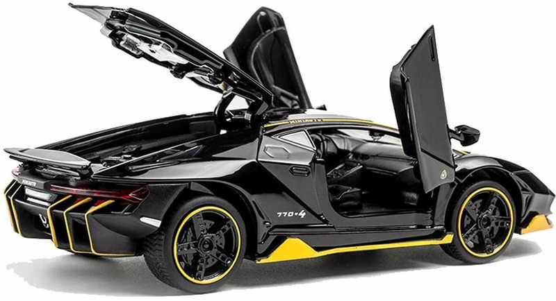 Galactic 1: 32 Alloy Centenario LP 770-4 model Alloy Sports Car Diecast Model Sound and Light Pull Back Cars Toys, Black(Black, Pack of: 1)