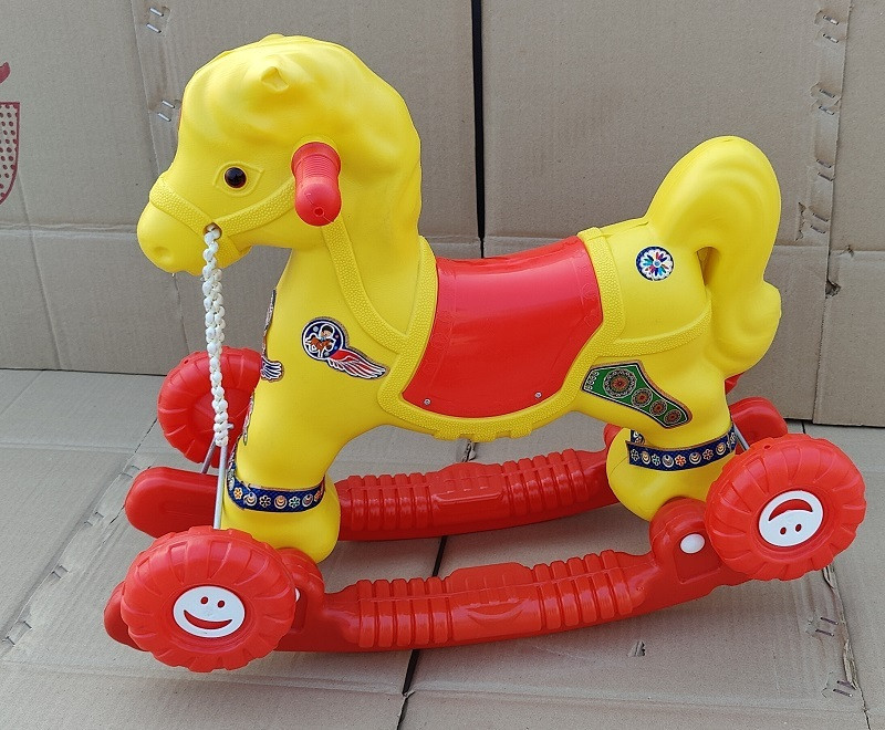 Classic Gift Gallery Toys 2 in 1 Baby Horse Rider | Rocker for Kids 1-2.5 Years Baby Birthday Gift for Kids/Boys/Girls PAck Of 01(Yellow, Pack of: 1)
