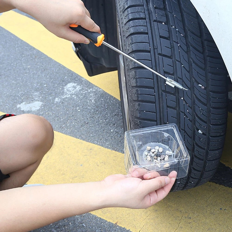 FlyTouch 2 In 1 Car Tyre Stone Cleaning Hook Auto Tyre Groove Stones Remover Tool X Vehicle Tool Kit