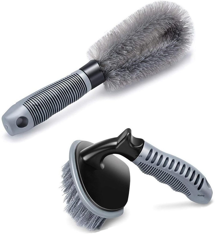 STYLEMBR Car Cleaning Brush for Rim Cleaning Liquid Nylon Bristles Car Microfiber Duster 2 ml Wheel Tire Cleaner(Pack of 1)