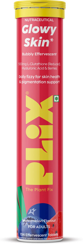 The Plant Fix Plix Glowy Skin Tablets With 500mg Glutathione & Vitamin C | Watermelon(15 Tablets)