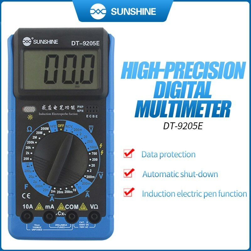 BABA TOOLS BABA Sunshine DT-9205E AC/DC Voltage Current Auto Digital Multimeter Digital Voltage Tester