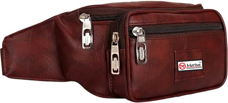 Morius Waist bag for Money |Mobile|Card|Belt| Documents|Kit Books Dairy Waist bag(Tan)