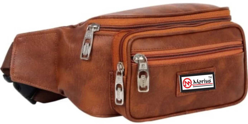 Morius Waist bag for Money |Mobile|Card|Belt| Documents|Kit Books Dairy Waist bag(Tan)