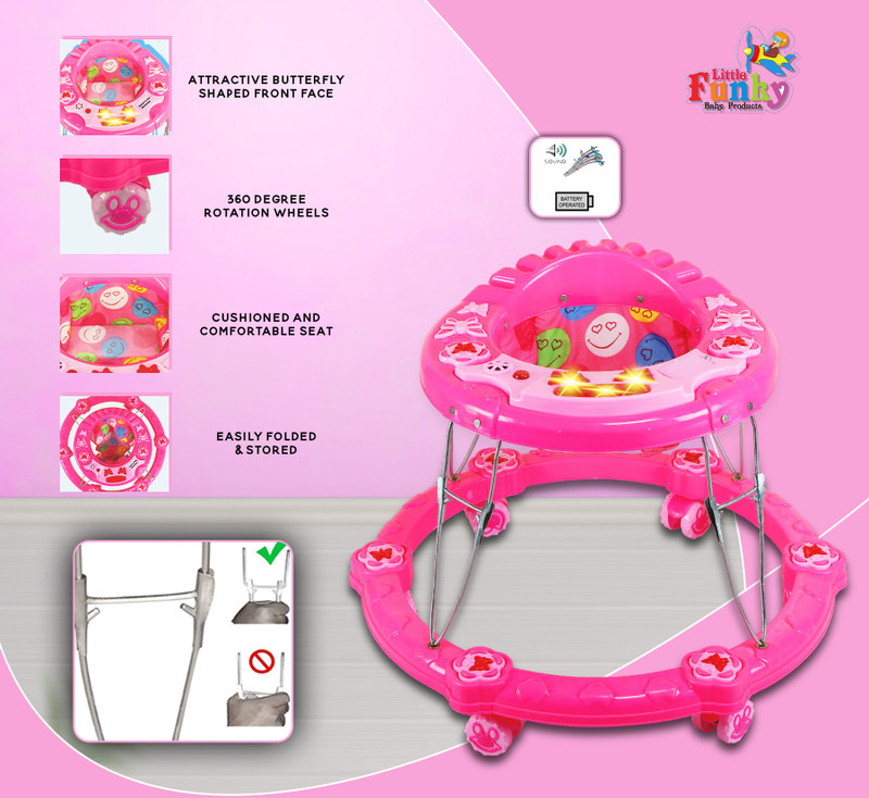 Little Funky Musical Activity Walker(Pink, White)