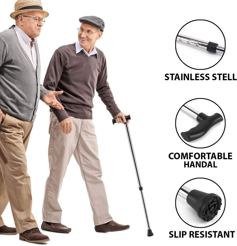 DR. SRADISH Height Adjustable for Seniors Handle Slip-Resistant for Elderly Men & Women Walking Stick
