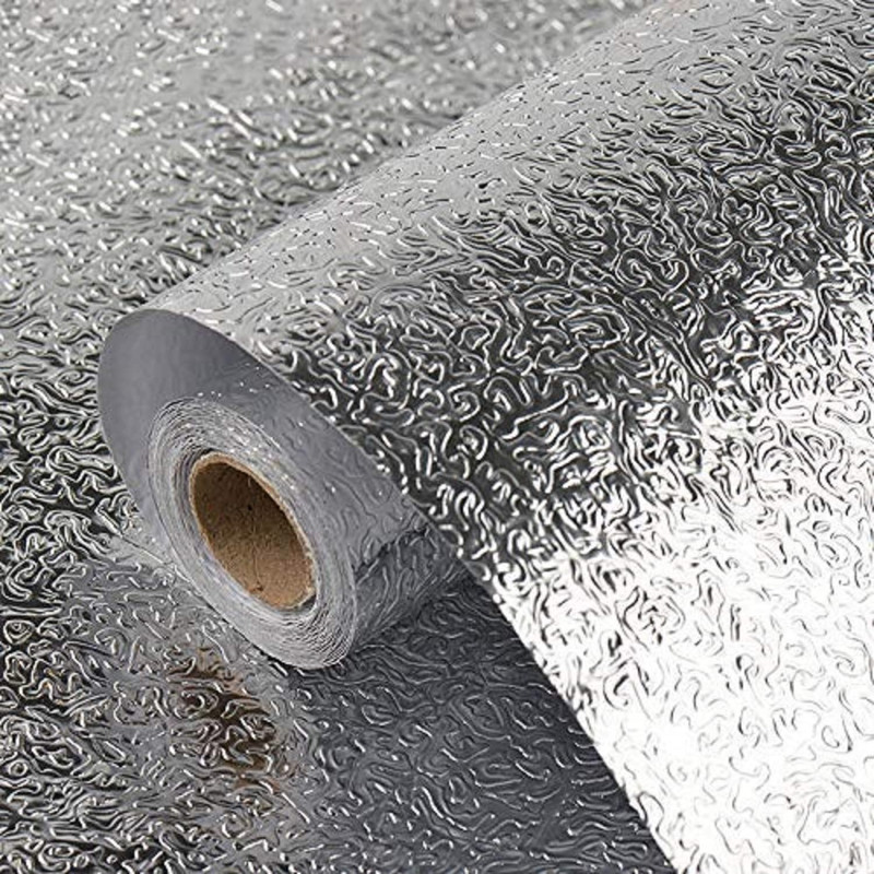 ICHHA 200 cm x 60 cm Waterproof Abstract Paper Wallpaper(Silver, White)