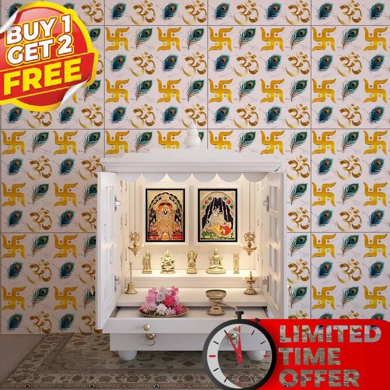 DreamWall 300 cm x 40 cm Waterproof Religious Vinyl Wallpaper(Multicolor, Pack of 3)