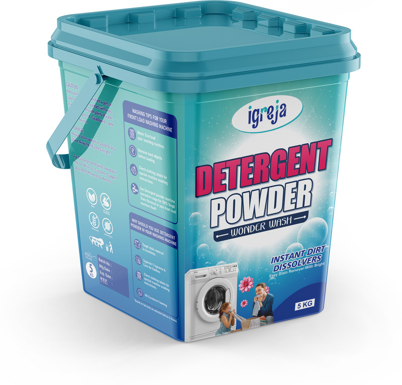 IGREJA Bright Like New Front/Top Load Wonder Wash Blue Detergent Powder 5 kg Detergent Powder 5 kg(Fresh)