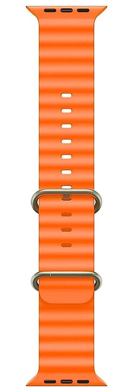 Remaxa Ocean Apple ultra watch belt, band ,strap 49/45/44/42 MM 44 mm Silicone Watch Strap(Orange)
