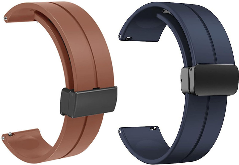 NEWMAN BROWN BLUE 22 mm Silicone Watch Strap(Brown, Blue)