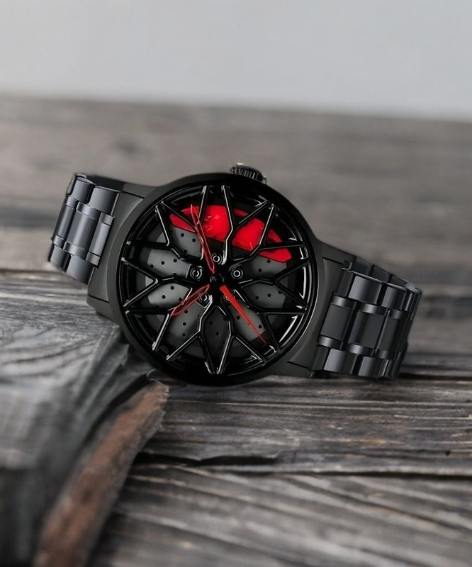 HDITA Watch For Men Car wheel | Spinning | Roatating | Gyro | Red Analog Watch Analog Watch  - For Men