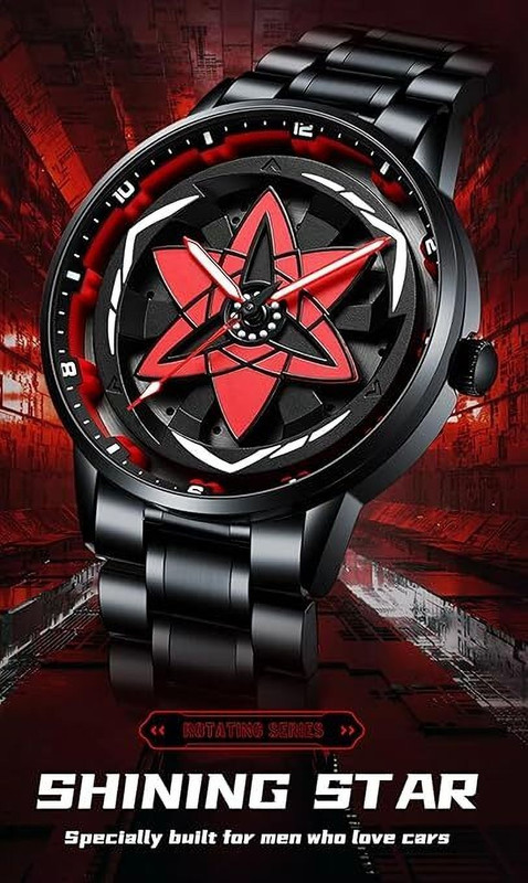 sanowrex Men's Sport Watch Arrow Wheel Dial 360 Rotating Casual Fashion & Gift Creative STAR Analog Watch - For Men