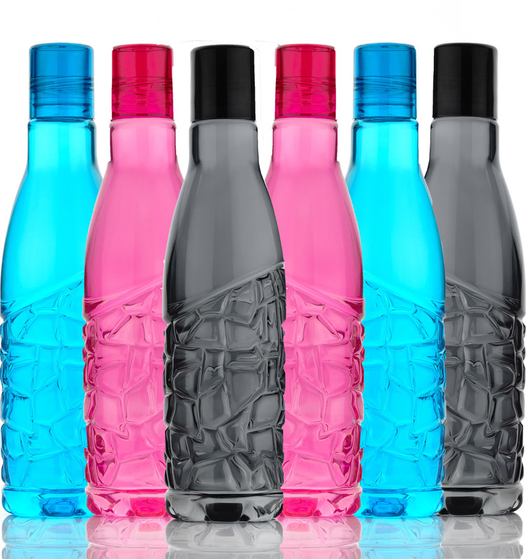 2Mech Iconic design Bottle Set of 6, Office Bottle Gym Bottle 1000 ml Bottle 1000 ml Plastic Bottle(Pack of 6, Multicolor)