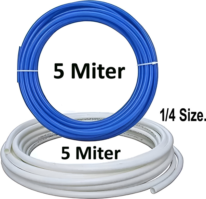 bioway by N/A RO Water Purifiers Hose Pipe Tubing 1/4 White 5 mtr + Blue 5mtr Solid Filter Cartridge(1, Pack of 2)