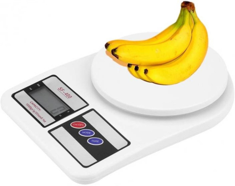 KITCHEN INDIA ™ SF400 1g-10kg Chef-Mate Kitchen Scale Q3 Weighing Scale(White)