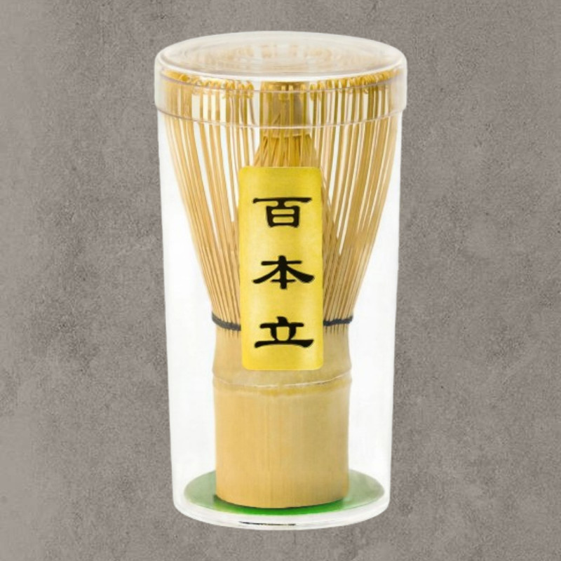 Raghuvanshi Professional Matcha Whisk with Secure Clear Storage Cylinder Bamboo Balloon Whisk