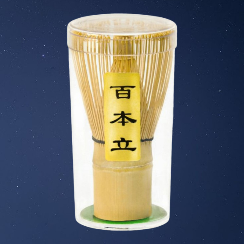 Raghuvanshi Traditional 100-Knot Bamboo Whisk for Premium Matcha Lather Bamboo Balloon Whisk