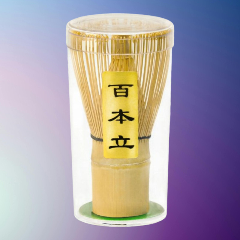 YJENTERPRISE High-Quality Bamboo Whisk with Compact Clear Storage Holder Bamboo Balloon Whisk