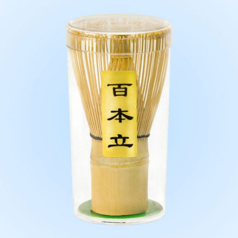 YJENTERPRISE Fine Tine Bamboo Matcha Whisk with Transparent Protection Case Bamboo Balloon Whisk