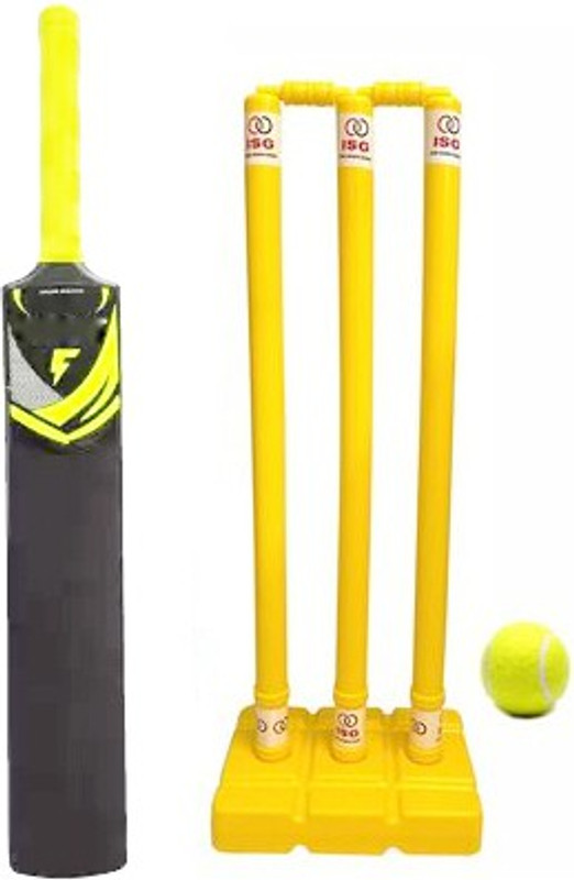 ANS SPORTS BAT COMBO SET ONE BAT ONE WICKET WITH ONE BALL TENNIS(Black)