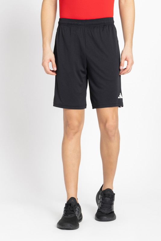 ADIDAS Striped Men Black Sports Shorts