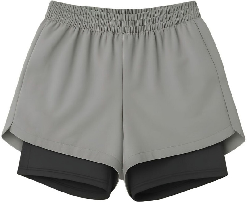 House Of Fusion Solid Women Grey, Black Gym Shorts, Cycling Shorts, Running Shorts, Sports Shorts, Casual Shorts