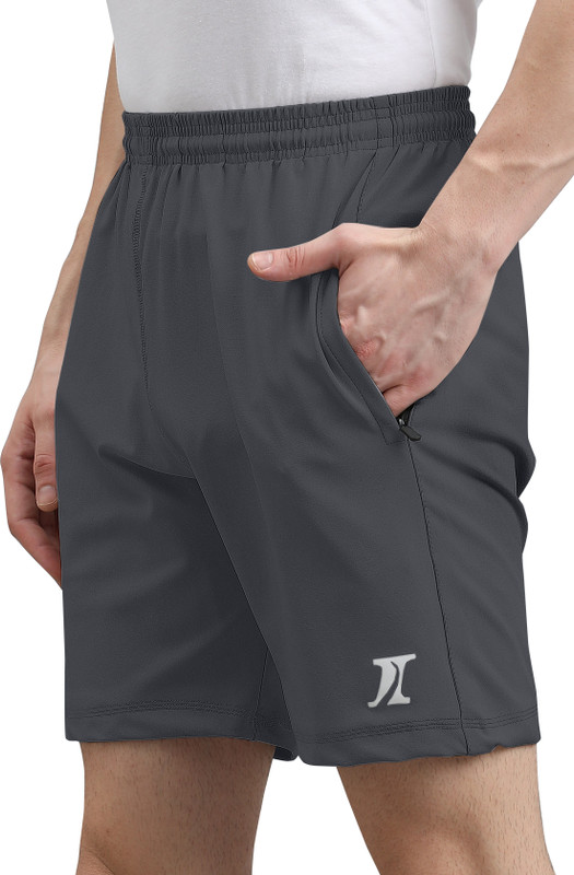 INDICLUB Solid Men Dark Grey Regular Shorts