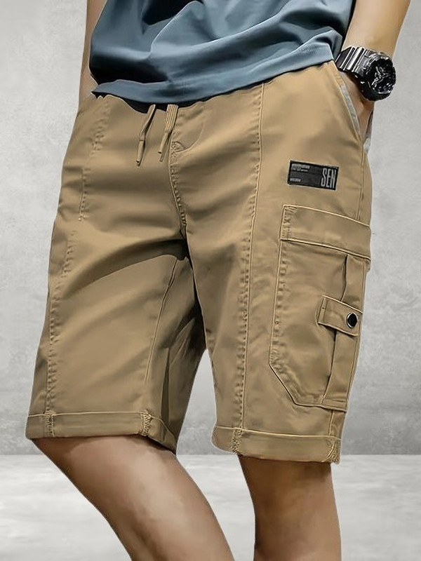 Pitzz Solid Men Brown Cargo Shorts - 69% off at DetectaDeal