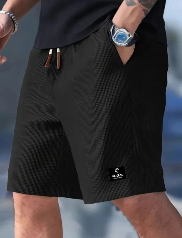 Flicfol Self Design Men Black Regular Shorts - 76% off at DetectaDeal