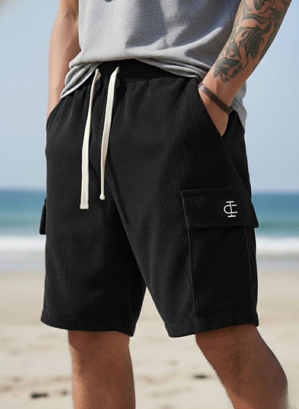 INDICLUB Self Design Men Black Cargo Shorts - 71% off at DetectaDeal