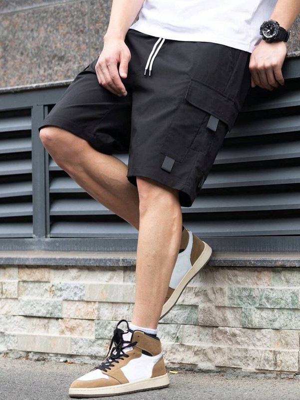 TorontoCN Solid Men Black Cargo Shorts