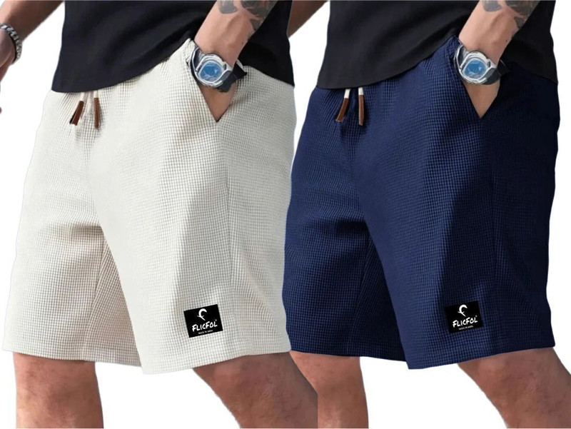 Flicfol Self Design Men Multicolor Regular Shorts