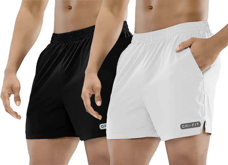 PRAVAHA Solid Men White Gym Shorts - 78% off at DetectaDeal