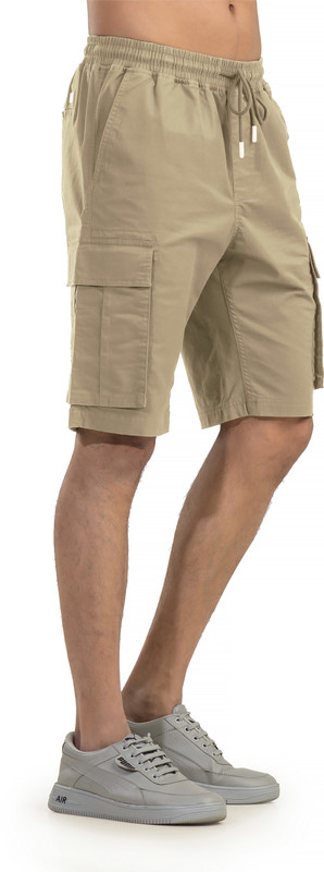 BELANO Solid Men Beige Bermuda Shorts