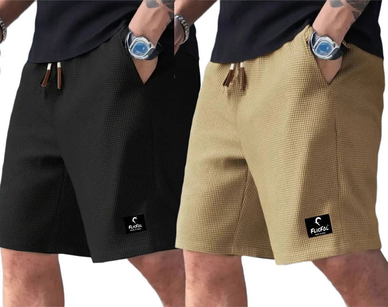 Flicfol Self Design Men Multicolor Regular Shorts