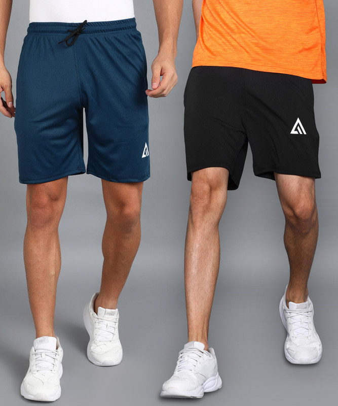 Adrenex Solid Men Black Basic Shorts