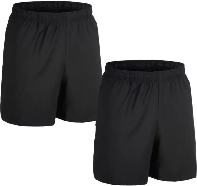 UNIQ Solid Men Black Sports Shorts
