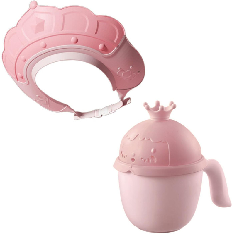 HENIJ Kids Hair Washing Shield Cap With Bath Rinse Cup(Pink)