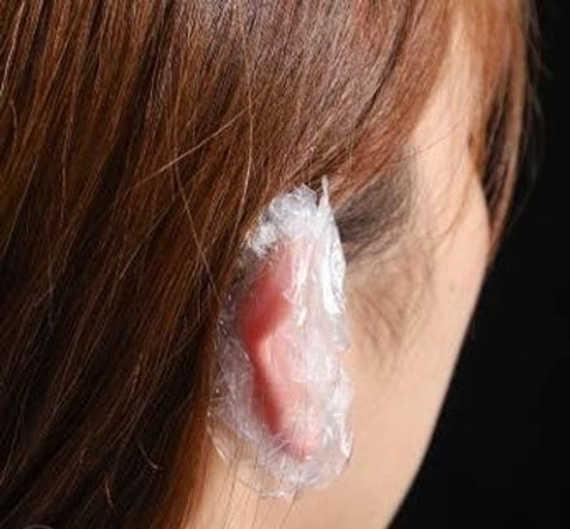MAITRI ENTERPRISE 100Pcs Clear Ear Protector Waterproof Ear Covers for Hair Dye,Shower,Salon,Spa11
