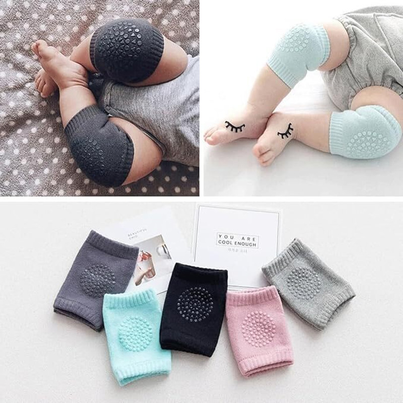 Arise A R I S E Soft Cotton Anti-Slip Baby Knee Pads Multicolor Baby Knee Pads(Dotted Anti-Slip Design)