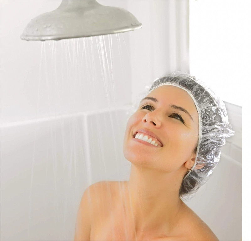 UD PROFESSIONAL Plastic Elastic Hair Bath Shower Cap Disposable Pack of 50